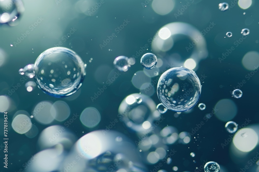 A Group of Colorful Bubbles Floating in the Air, Circles in varying sizes, duplicating the appearance of bubbles in water, AI Generated