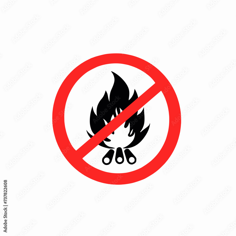 bonfires are prohibited sign isolated on white background. Illustration vector bonfires are prohibited sign isolated on white background. Illustration vector