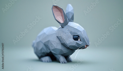 Cute Animal Collection, Rabbit Figurine, Easter and Spring Theme, Playful and Adorable Design, Isolated on White