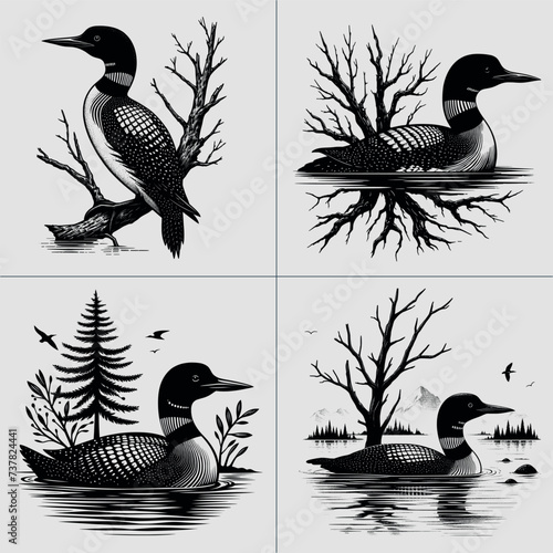 loon Bird vector File photo