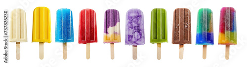 Ice popsicle lolly on transparent background cutout. Isolated cutout on transparent background. photo