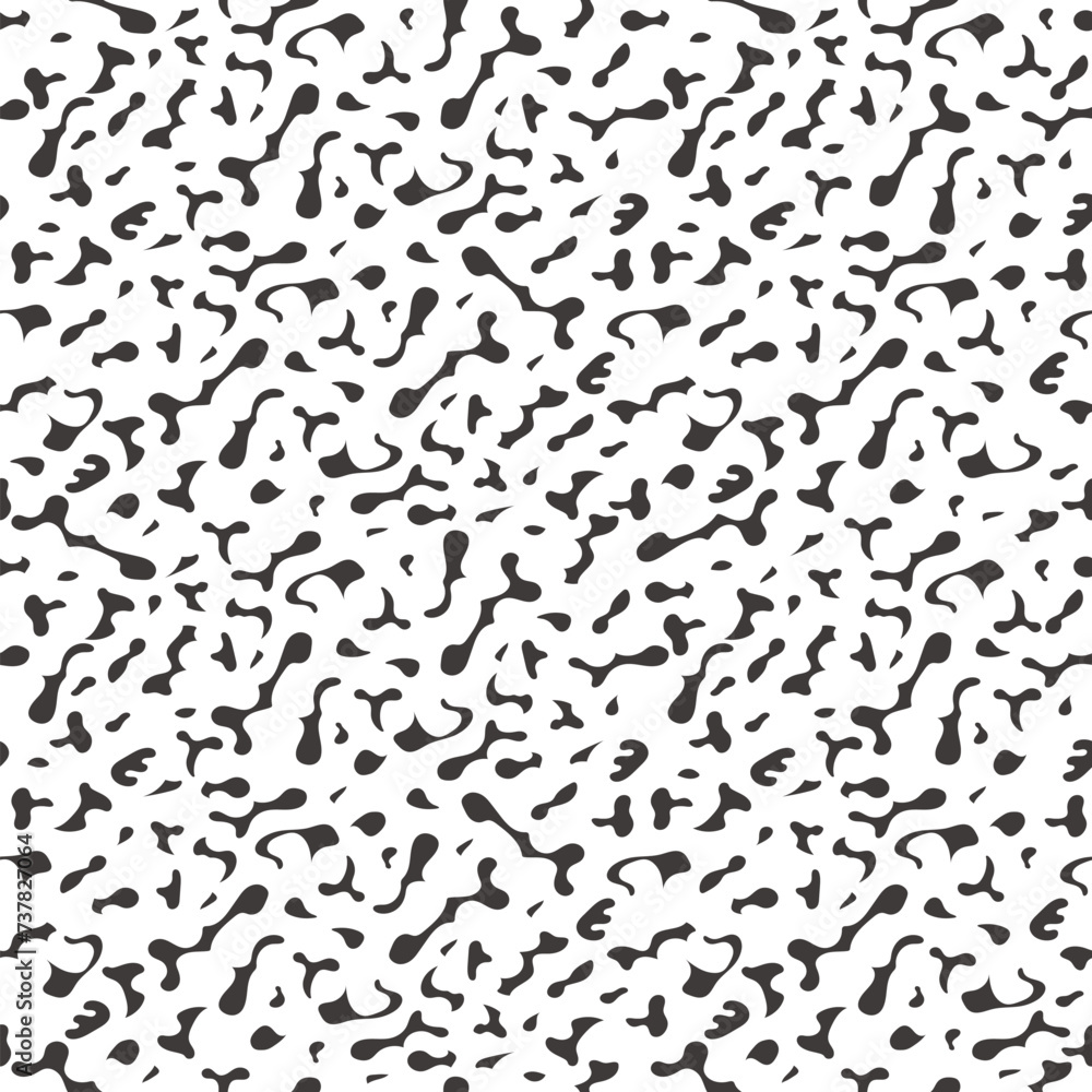 Horizontally And Vertically Seamless Abstract Vector Amorphous Pattern Illustration Isolated On A White Background. 