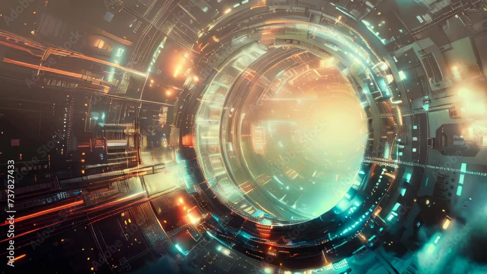Futuristic science fiction time or inter dimensional tunnel Futuristic science fiction time or inter dimensional tunnel
