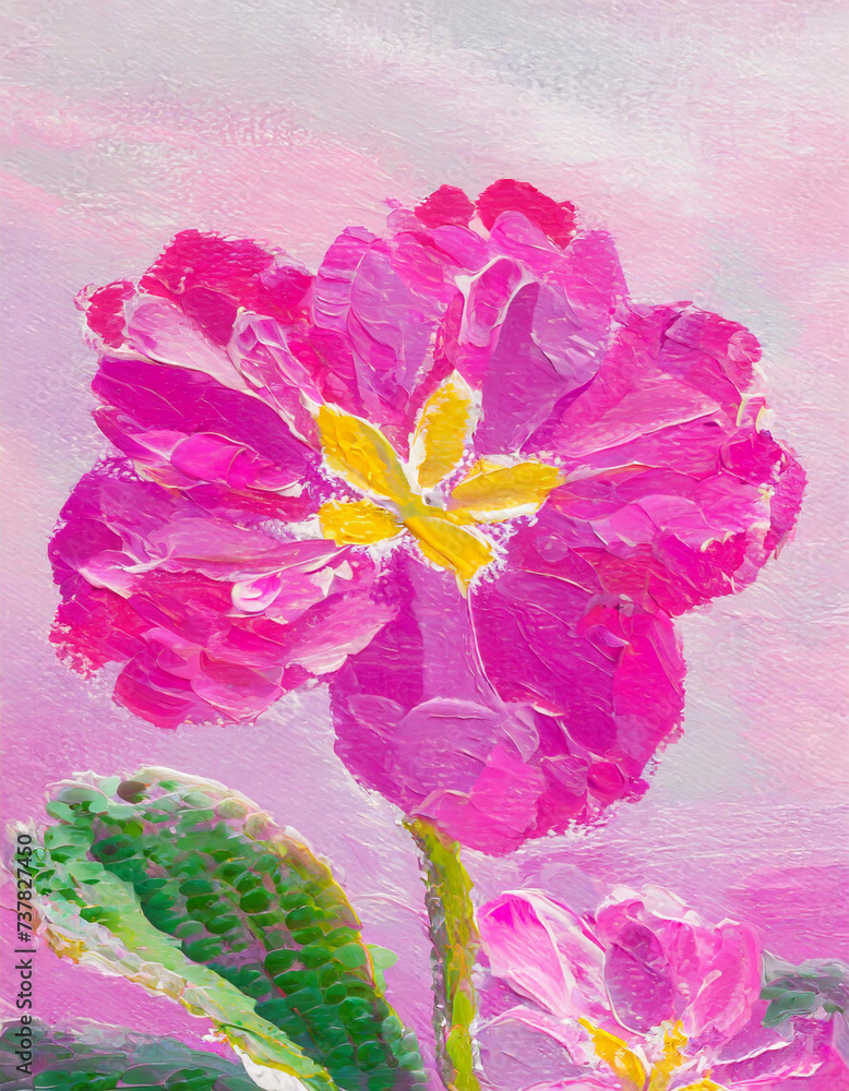 Primrose flower abstract art painting Primrose flower abstract art painting