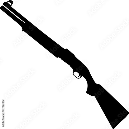 1 black and white shotgun