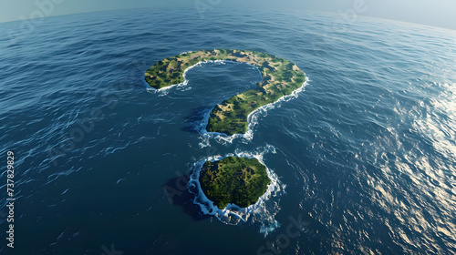 a green island in the shape of a question mark © Davy