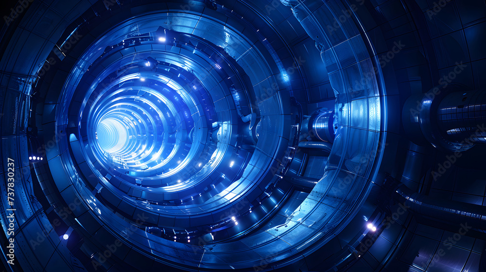abstract blue technology tunnel abstract blue technology tunnel