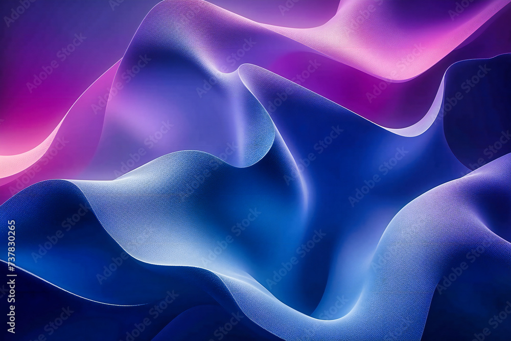 Fototapeta premium Fluid Neon Dreamscape, Modern Wave Design Melding Purple Elegance, Futuristic Flow in a Vivid Abstract Universe