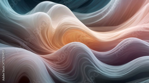 ethereal waves textured like delicate fabric, illuminated by radiant chrome colors, evoking a surreal and mesmerizing atmosphere