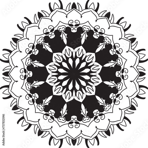 Flower Mandala. Vintage decorative elements. Oriental pattern, vector illustration. Islam, Arabic, Indian, Moroccan, Spanis, Turkish, Pakistani, Chinese, mystic, and Ottoman motifs. Coloring book page