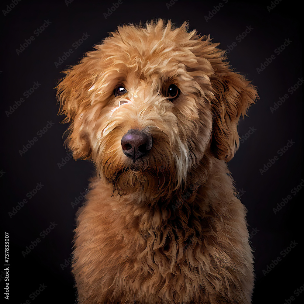 Captivating Goldendoodle Portrait in a Professional Studio Setting Captivating Goldendoodle Portrait in a Professional Studio Setting