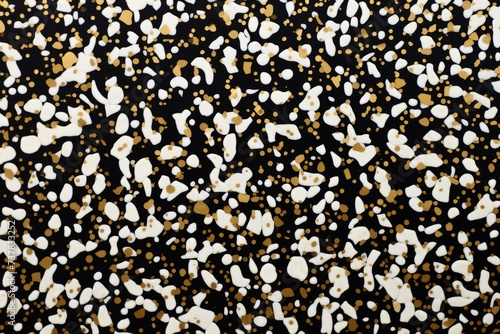 Elegant seamless pattern with black, white, and gold marble terrazzo for stylish wallpaper backdrop