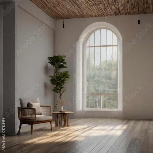 daylight interior room empty sopyspace cosy and comfort interior decoration for creativity ideas home interior concept background,ai generate