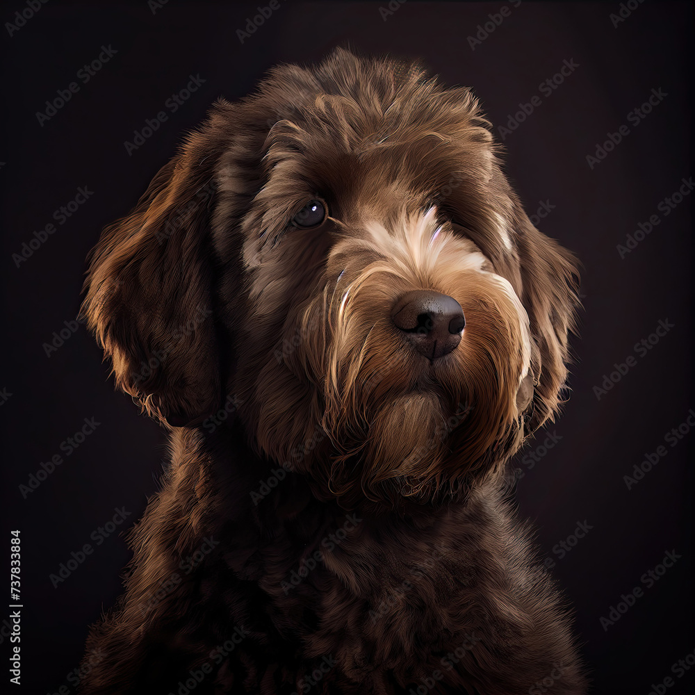 Captivating Whoodle Portrait in Professional Studio Setup Captivating Whoodle Portrait in Professional Studio Setup