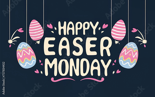 celebrated Easter monday poster template design with egg background