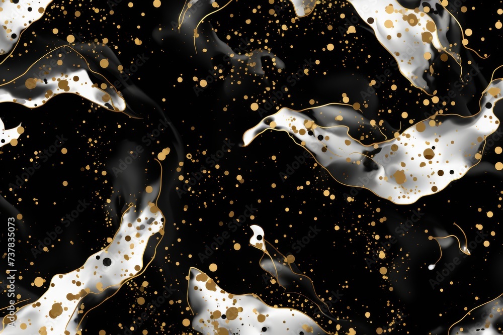 Sophisticated black white gold marble terrazzo seamless pattern wallpaper backdrop Sophisticated black white gold marble terrazzo seamless pattern wallpaper backdrop