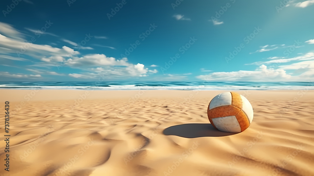 Beach volleyball, sport and healthy lifestyle concept