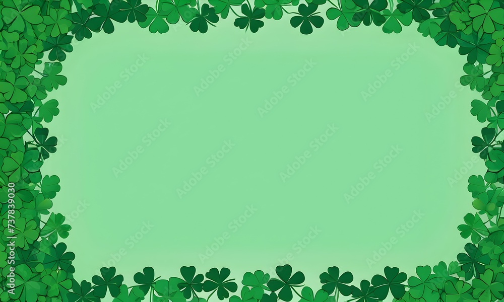St. Patrick's Day, green clovers, Shamrock. Extra wide banner. AI illustration St. Patrick's Day, green clovers, Shamrock. Extra wide banner. AI illustration