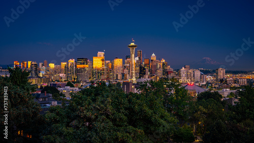 Seattle, Washington, USA - City overlook in the evening