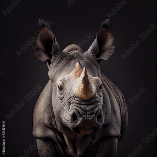 Majestic Rhino Portrait Captured in Professional Studio