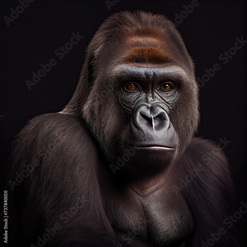 Intense Western Gorilla Studio Portrait with Dramatic Lighting