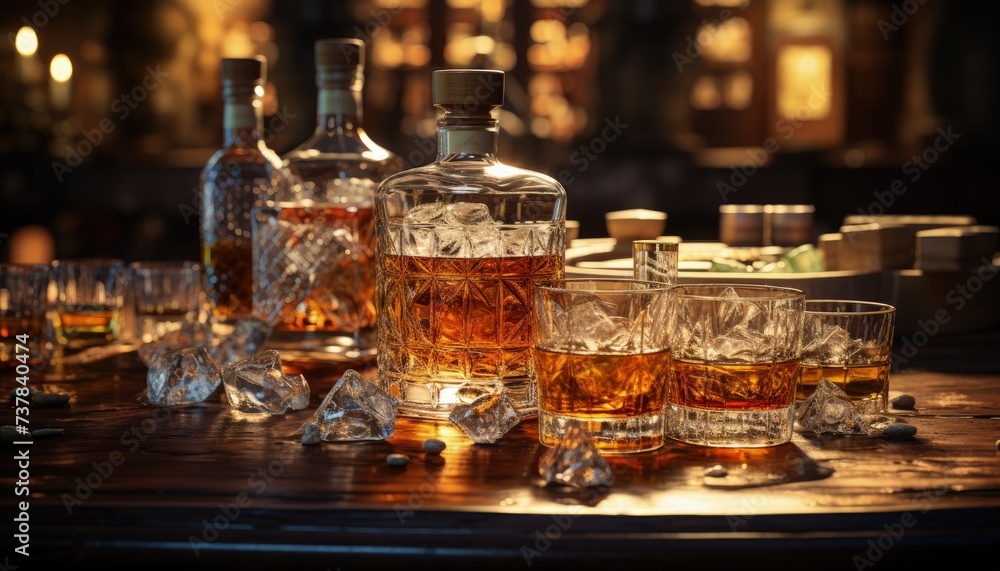 A whiskey tasting session with various aged whiskeys