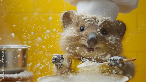 Chef quokka in the Kitchen: Joyful Culinary Chaos photo