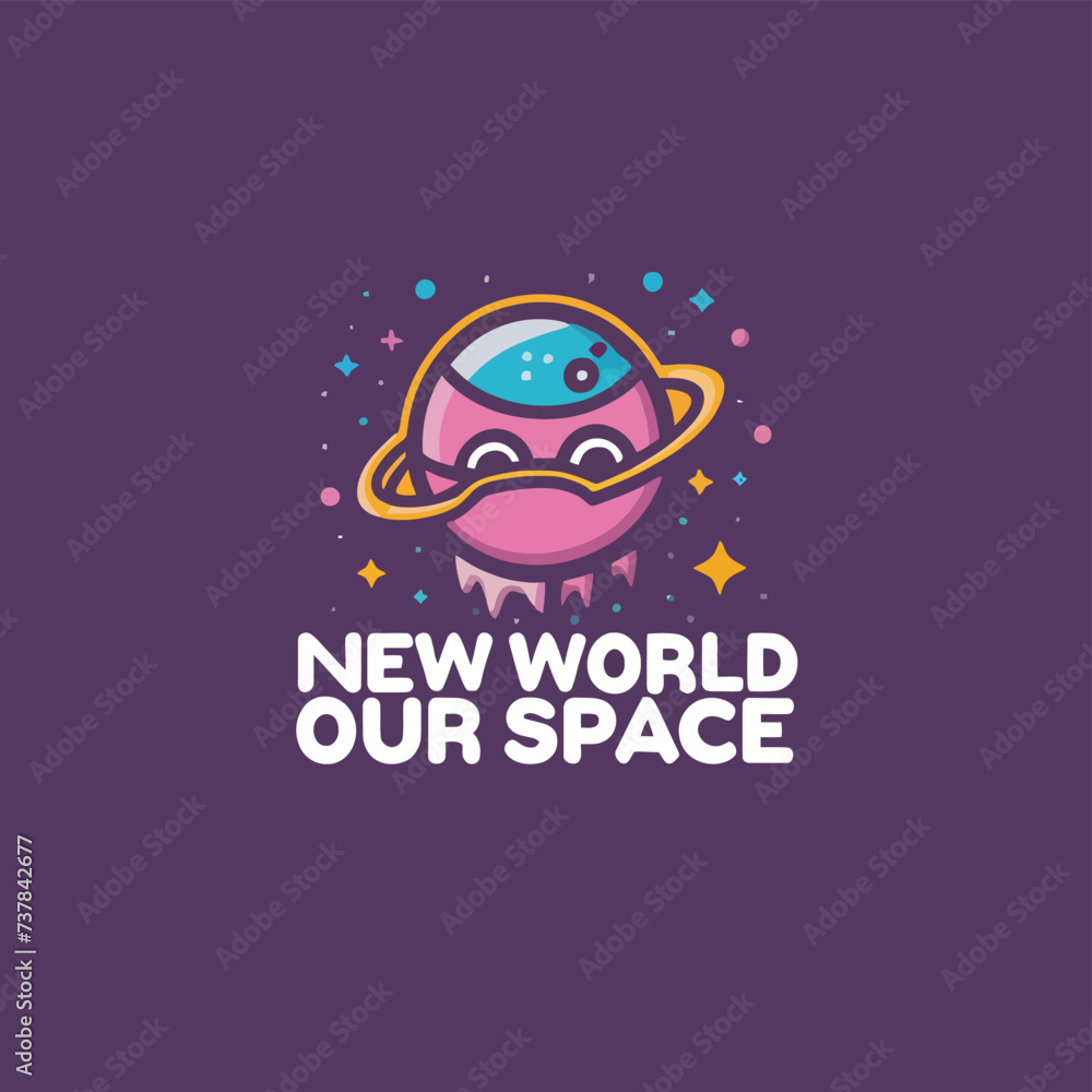 Fototapeta premium 2d vector illustration space rocket plant earth