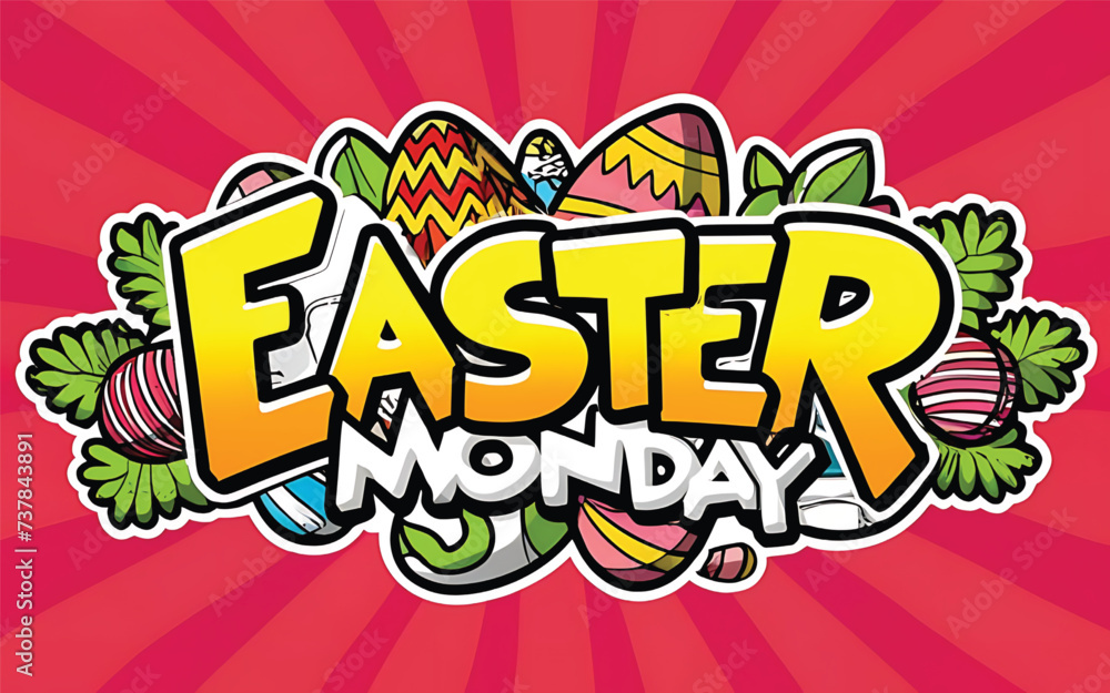 Easter Monday rabbit  design for greeting banners, template background