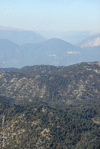 The panorama from Tahtali mountain, Antalya provence, Turkey photo