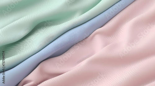 Wave texture silk abstract fabric. Rose, green, violet textile design