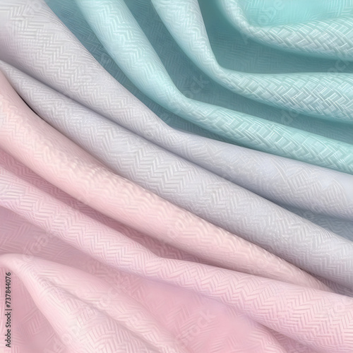 Wave texture silk abstract fabric. Pink, violet, green unique design