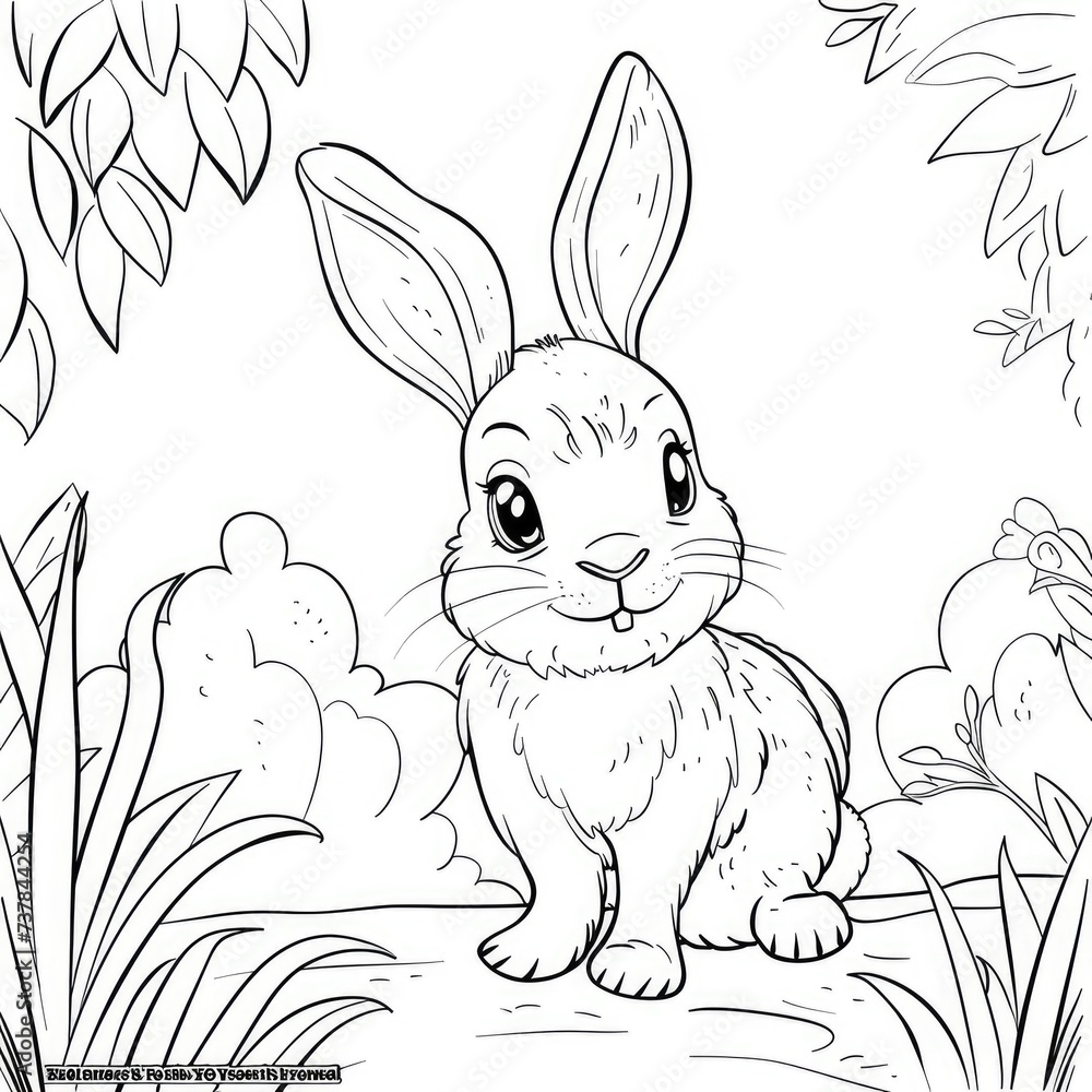 Obraz premium Bunny coloring pages for kids