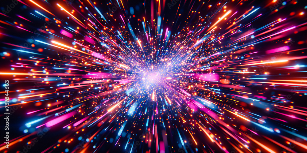 A Celestial Spectacle, The Sky Bursts in a Firework of Light, Celebrating the Universes Endless Mysteries