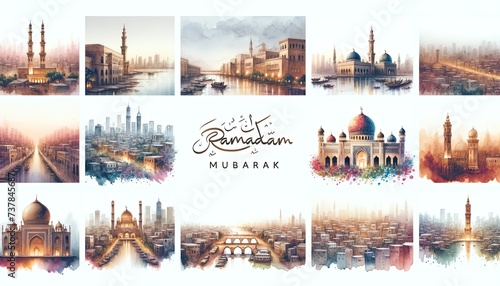 Capturing the Spirit of Ramadan: Watercolor Paintings of Global Islamic Cities photo