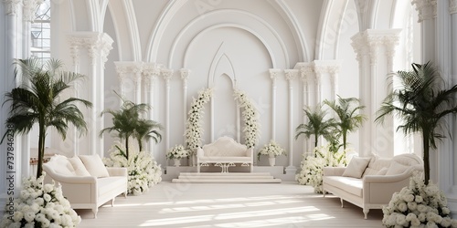 christian wedding decoration in white background © Poulami