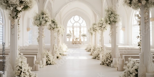 christian wedding decoration in white background