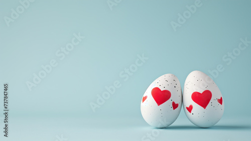 zwei Ostereier mit Herzen © Jenny Sturm