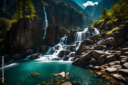 waterfall in yosemite generated by AI technology