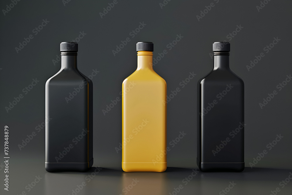 Three bottles on the dark background Three bottles on the dark background