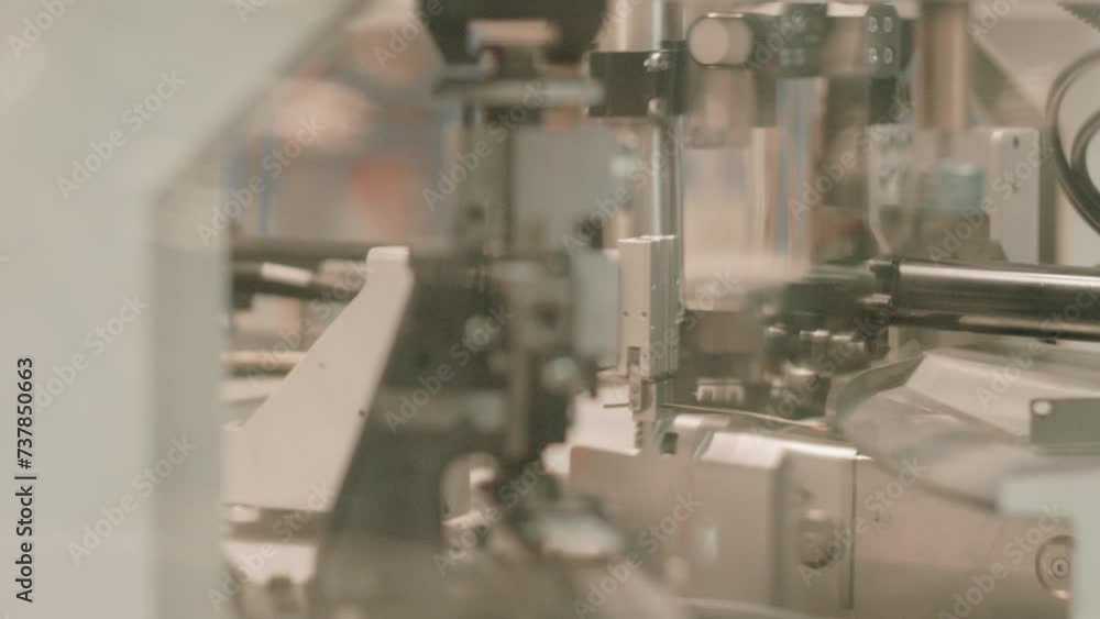 Robot cutting wires for the automotive industry. Automated robotic process of mass production. Robot cutting wires for the automotive industry. Automated robotic process of mass production.