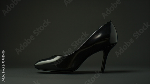 A single elegant colored high-heeled shoe, perfectly positioned against a flat background, symbolizes timeless fashion