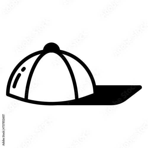 Cap glyph and line vector illustration