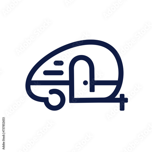 Caravan line art logo. Smart clean and modern logo design inspiration