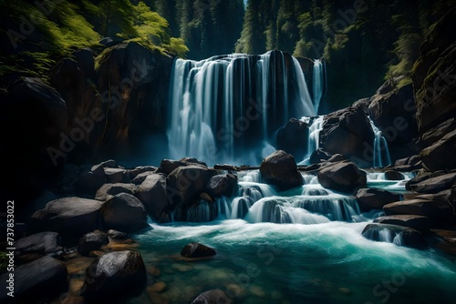 waterfall in yosemite generated by AI technology