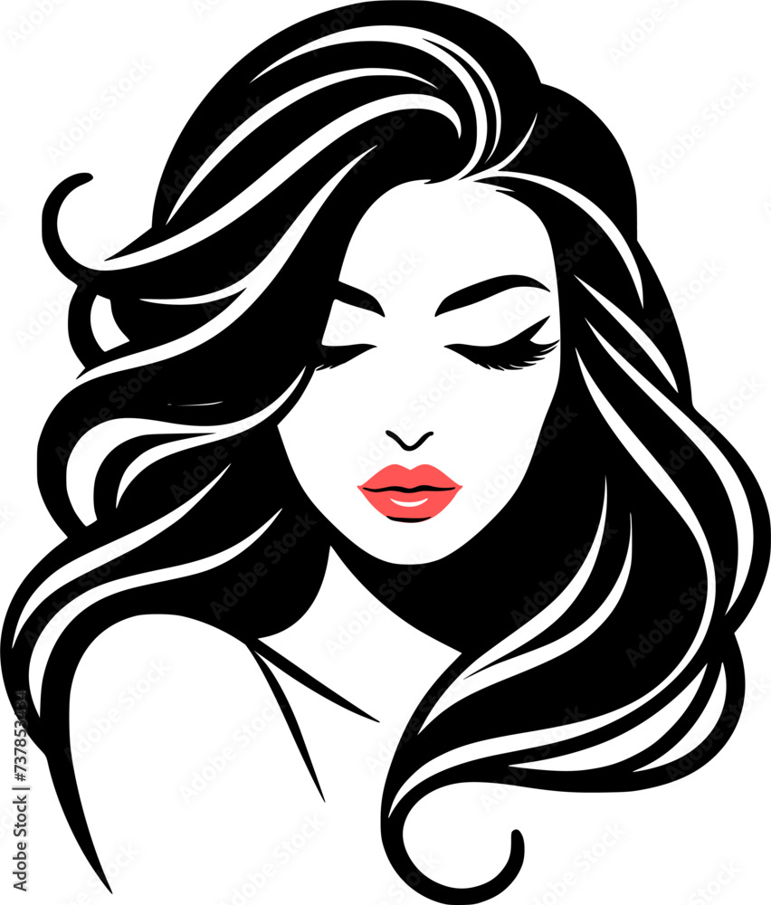 Silhouette portrait of a woman illustration Silhouette portrait of a woman illustration