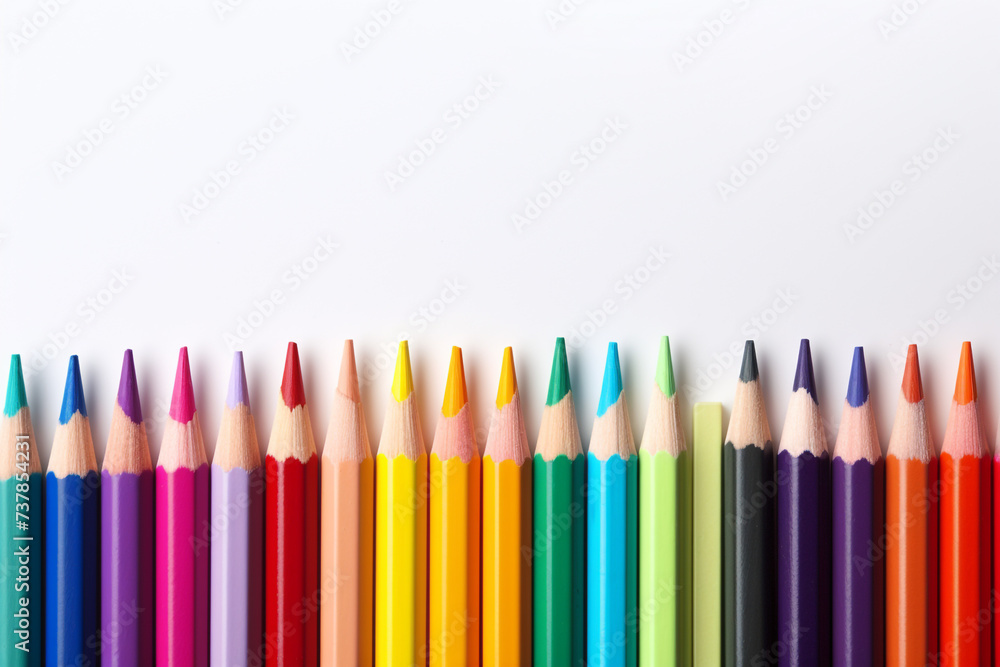 Color pencils on white background Color pencils on white background