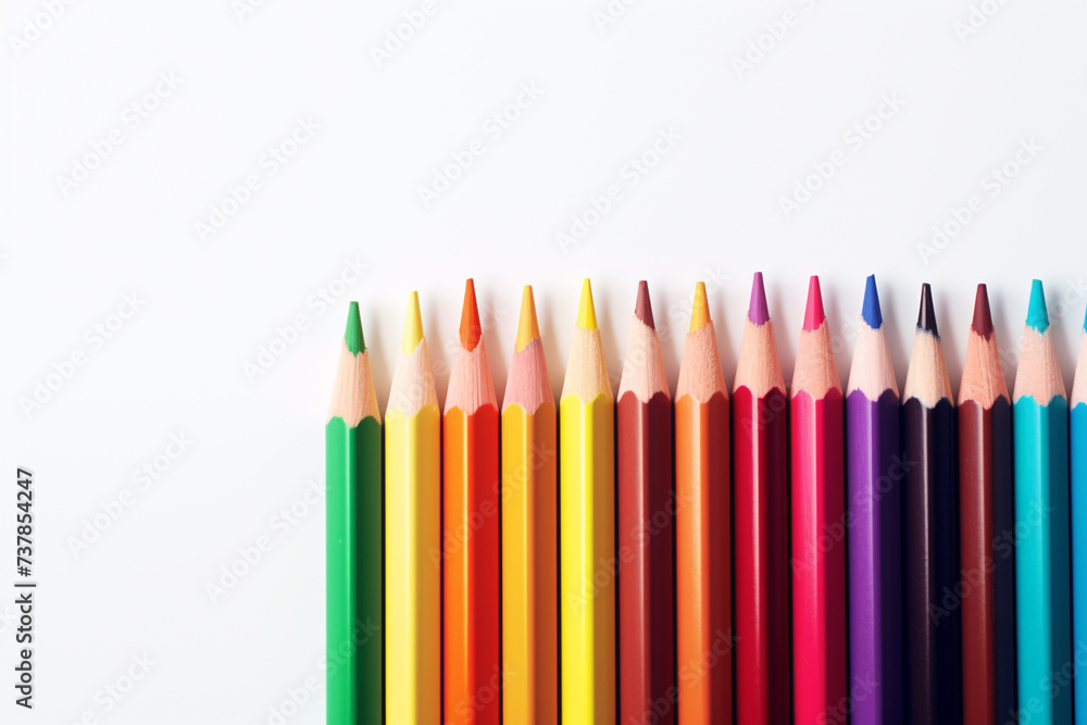 Color pencils on white background Color pencils on white background