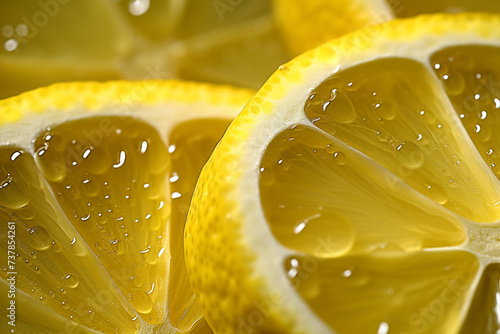 Closeup shot of slice lemon
