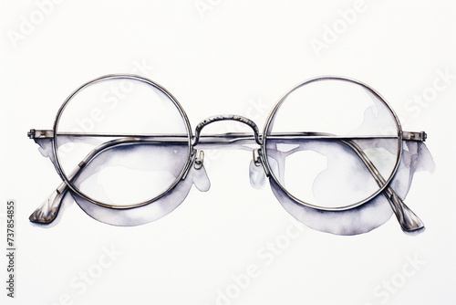 Optical eye glasses on white background